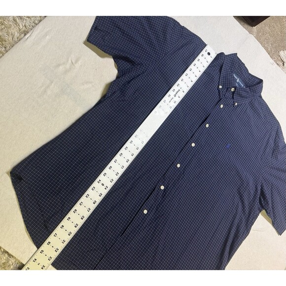 Y2K Polo Ralph Lauren Blake Classic Dark Blue Plaid Button Down Shirt Size XL - Picture 5 of 6